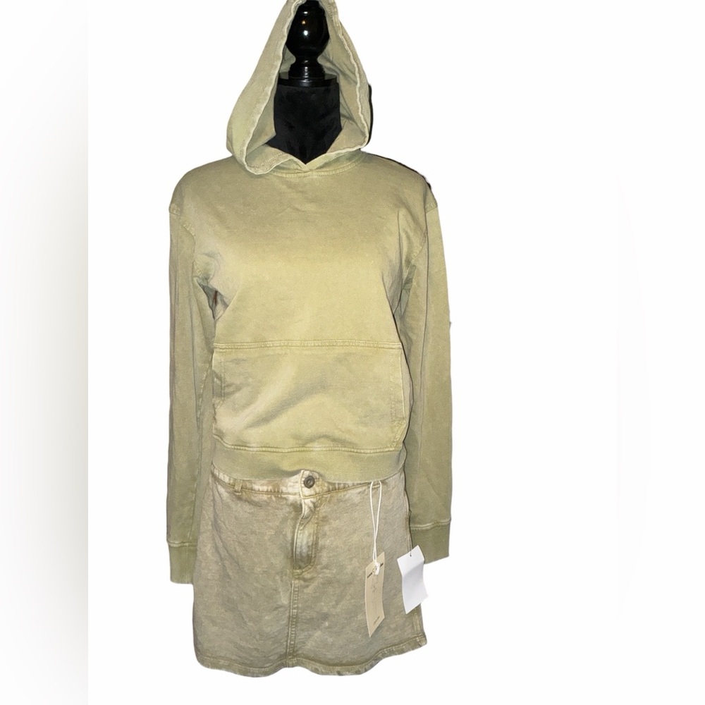 Love Trends Olive Green Hoodie and Skort Set, Size Large, NWT